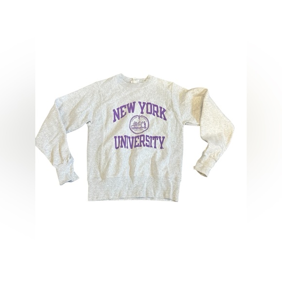 Vntg Champion Reverse Weave New York University NYU Logo Crewneck Sweatshirt XS - Picture 1 of 6